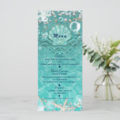 ティール（緑がかった色）魅惑シースターフィッシュ&バブルビーチメニュー メニュー (スタンド正面)