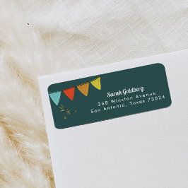 ティール（緑がかった色）魔法表示差出人住所ラベル ラベル