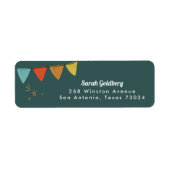 ティール(緑がかった色)魔法表示差出人住所ラベル ラベル (正面)