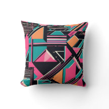 ティール（緑がかった色）鮮やかとマスタード幾何学模様