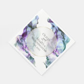 ティール（緑がかった色）鮮やかインジゴ抽象芸術水彩色インク スタンダードランチョンナプキン (角)