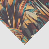 ティール（緑がかった色）「鮮やかメソアメリカンモチーフ」ラップ組織テープ 薄葉紙 (詳細)