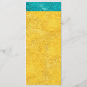 ティール（緑がかった色）黄結婚色 メニュー (裏面)