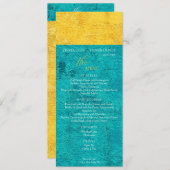 ティール（緑がかった色）黄結婚色 メニュー (正面/裏面)