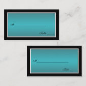 ティール(緑がかった色)、黒および銀製のプレイスカード プレイスカード (正面/裏面)