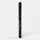 ティール（緑がかった色），黒と金ゴールド瑪瑙，大きな金ゴールド星，名前 Case-Mate iPhoneケース (裏面/右)