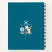 ティール（緑がかった色）12誕生日フォトイエローフラワーゲストブック ノートブック (裏面)