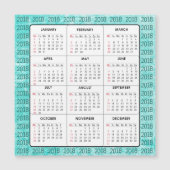 ティール（緑がかった色） 2018のカレンダーの正方形のマグネティック・カード (正面)