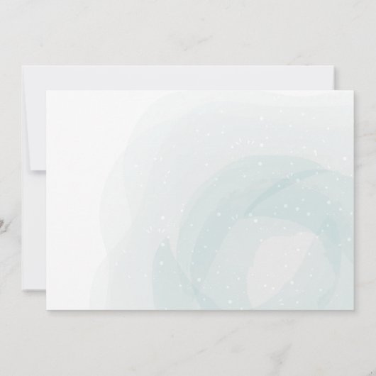 ティール（緑がかった色）3かわいい動物のマスク仮想ベビーシャワー 招待状 (裏面)