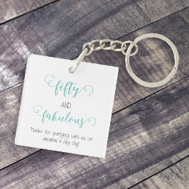 ティール（緑がかった色）50および素晴らしい誕生日アクリルキーチェーン キーホルダー