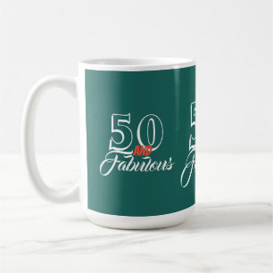 ティール(緑がかった色)50と素晴らしい誕生日パーティー コーヒーマグカップ