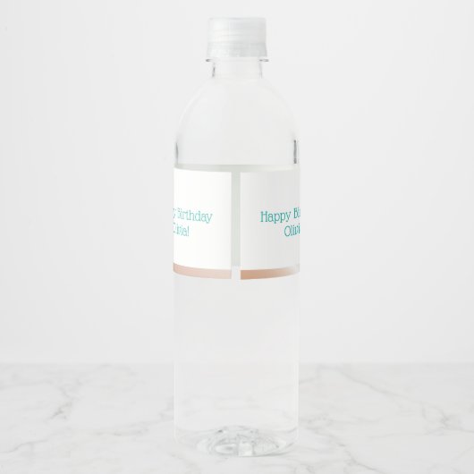 ティール（緑がかった色）50素晴らしい50歳の誕生日パーティウォーターラベル ペットボトルラベル (裏面)