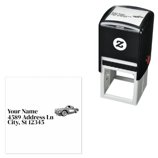 ティール(緑がかった色)59コルベット車の赤い爆発背景 セルフインキングスタンプ (インサイチュ)