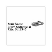 ティール(緑がかった色)59コルベット車の赤い爆発背景 セルフインキングスタンプ (デザイン)