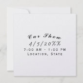 ティール(緑がかった色)59コルベット車の赤い爆発背景 招待状 (裏面)