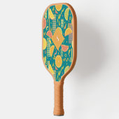 ティール（緑がかった色）80の柑橘類フルーツスライス ピックルボールラケット (左)