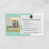 ティール（緑がかった色）ACユニット加熱冷却Hvac名刺 名刺 (正面)