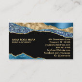 *～*ティール（緑がかった色）Agate Geode金ゴールドグリッターGlam Black 名刺 (裏面)