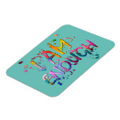 ティール（緑がかった色）b/gに関する「I Am Eouth」の説明 マグネット (左側)