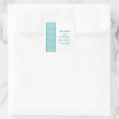 ティール(緑がかった色)Chevron 縁ど Save the Date Stickers スクエアシール (バッグ)