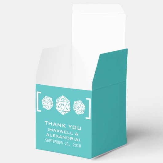 ティール（緑がかった色）D20サイコロゲーマーフェイスボックス フェイバーボックス (オープン)