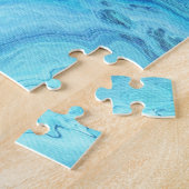 ティール（緑がかった色） Geode ジグソーパズル (側面)