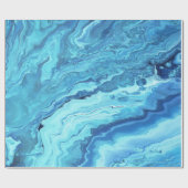 ティール(緑がかった色) Geode ラッピングペーパー (フラット)