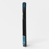 *~*ティール(緑がかった色)Glam Agate Geode金ゴールドグリッターBlack Case-Mate iPhoneケース (裏面/左)