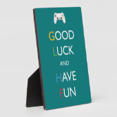 ティール（緑がかった色）GLHFビデオゲーム引用文 フォトプラーク (側面)