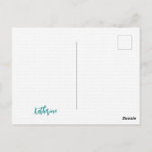 ティール（緑がかった色）Iニット感じティハガキ ポストカード (裏面)