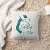 ティール（緑がかった色）Iニット感じティOh So Nitty クッション (ブランケット)