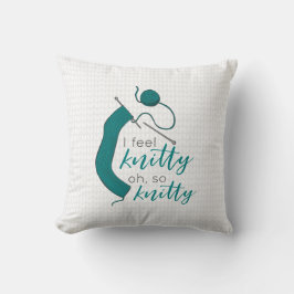 ティール（緑がかった色）Iニット感じティOh So Nitty クッション