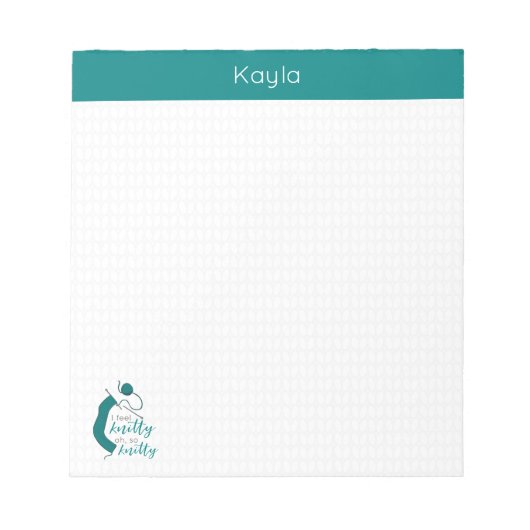 ティール（緑がかった色）Iニット感じティOh So Nitty ノートパッド (正面)