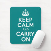 ティール（緑がかった色）Keep Calm and Carry On マウスパッド (マウス)