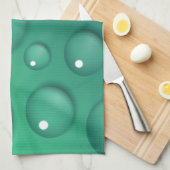 ティール（緑がかった色）Raindropテクスチャ キッチンタオル (四つ折り)