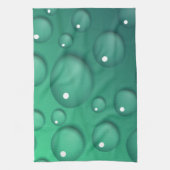ティール（緑がかった色）Raindropテクスチャ キッチンタオル (縦)