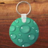 ティール（緑がかった色）Raindropテクスチャ キーホルダー (裏面)