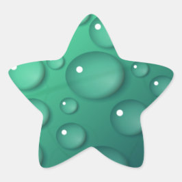 ティール(緑がかった色)Raindropテクスチャ 星シール