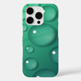 ティール（緑がかった色）Raindropテクスチャ iPhone 16 Proケース