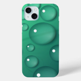 ティール（緑がかった色）Raindropテクスチャ iPhone 15 Miniケース