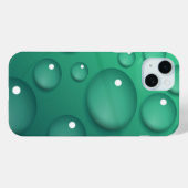 ティール（緑がかった色）Raindropテクスチャ Case-Mate iPhoneケース (裏面 (横))