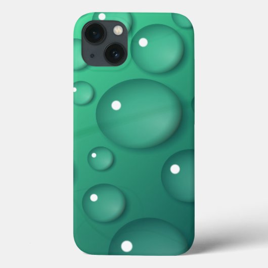 ティール（緑がかった色）Raindropテクスチャ Case-Mate iPhoneケース (裏面)
