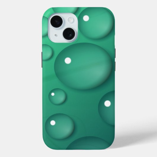 ティール（緑がかった色）Raindropテクスチャ Case-Mate iPhoneケース (裏面)