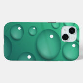 ティール（緑がかった色）Raindropテクスチャ Case-Mate iPhoneケース (裏面 (横))