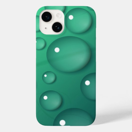 ティール（緑がかった色）Raindropテクスチャ Case-Mate iPhoneケース (裏面)