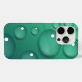 ティール（緑がかった色）Raindropテクスチャ Case-Mate iPhoneケース (裏面 (横))