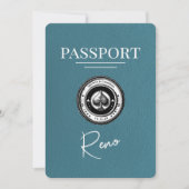 ティール（緑がかった色）Reno Passport日付の保存 セーブザデート (正面)
