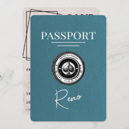 ティール（緑がかった色）Reno Passport日付の保存 セーブザデート