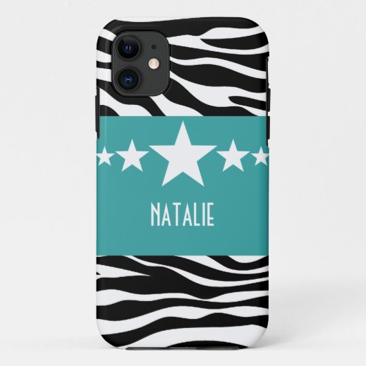 ティール（緑がかった色）Sassy Star Zebra BT iPhone 5ケース Case-Mate iPhoneケース (裏面)