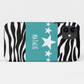ティール（緑がかった色）Sassy Star Zebra BT iPhone 5ケース Case-Mate iPhoneケース (裏面(横))
